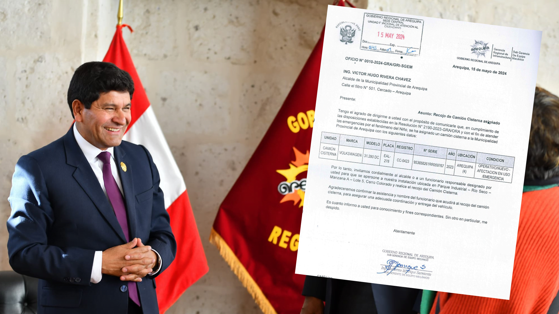 Municipios desmienten a gobernador de Arequipa, recién les comunicaron entrega de cisternas hace 4 días.