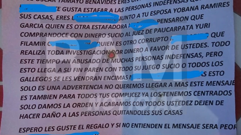 Delincuentes lanzan 2 explosivos a casa de abogado en el Cercado y le dejan nota amenazante 1 Lanzan explosivos en casa de abogado en el Cercado y le dejan nota amenazante; Mencionan a Los Gallegos.