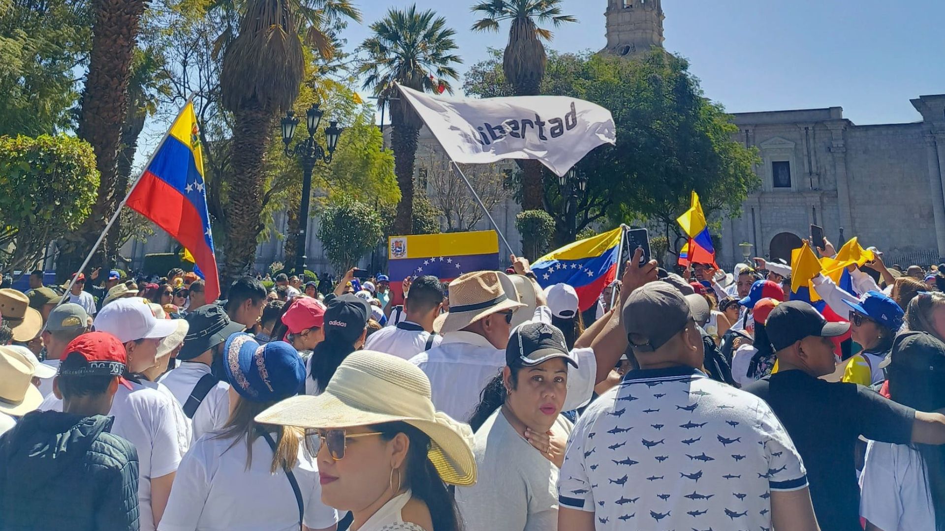 Residentes venezolanos realizaron marcha en favor de la democracia de su país: hay 1.5 millones viviendo en el Perú. No quieren a Nicolás Maduro.