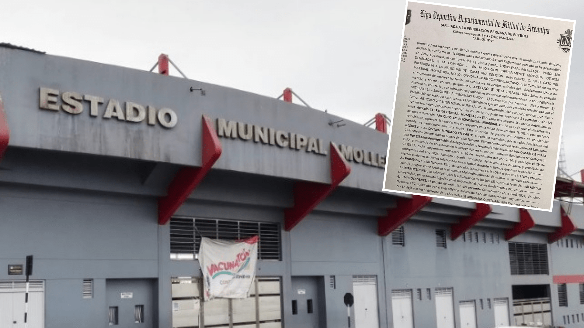 Sanciones severas por incidentes de Nacional FBC Mollendo durante partido y agresión a juez de línea