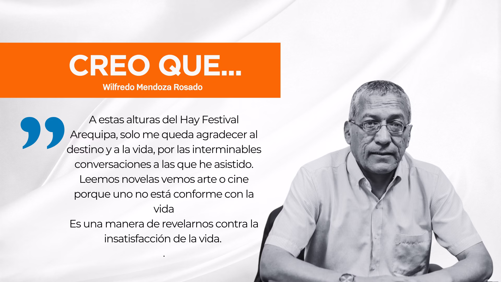 CREO QUE... EN HAY FESTIVAL: Las preguntas que nunca haré, artículo de Wilfredo Mendoza