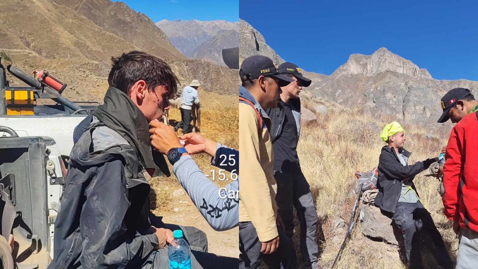 Arequipa: rescatan con vida a 2 turistas franceses extraviados en el Cañón del Colca tras intensa operación policial 1 Arequipa: rescatan con vida a 2 turistas franceses extraviados en el Cañón del Colca tras intensa operación policial