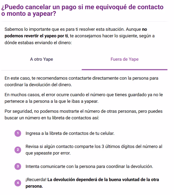 Yape incorpora herramienta para solicitar devolución de envíos equivocados: conoce como funciona 2 Yape incorpora herramienta para solicitar devolución de envíos equivocados: conoce como funciona 2026