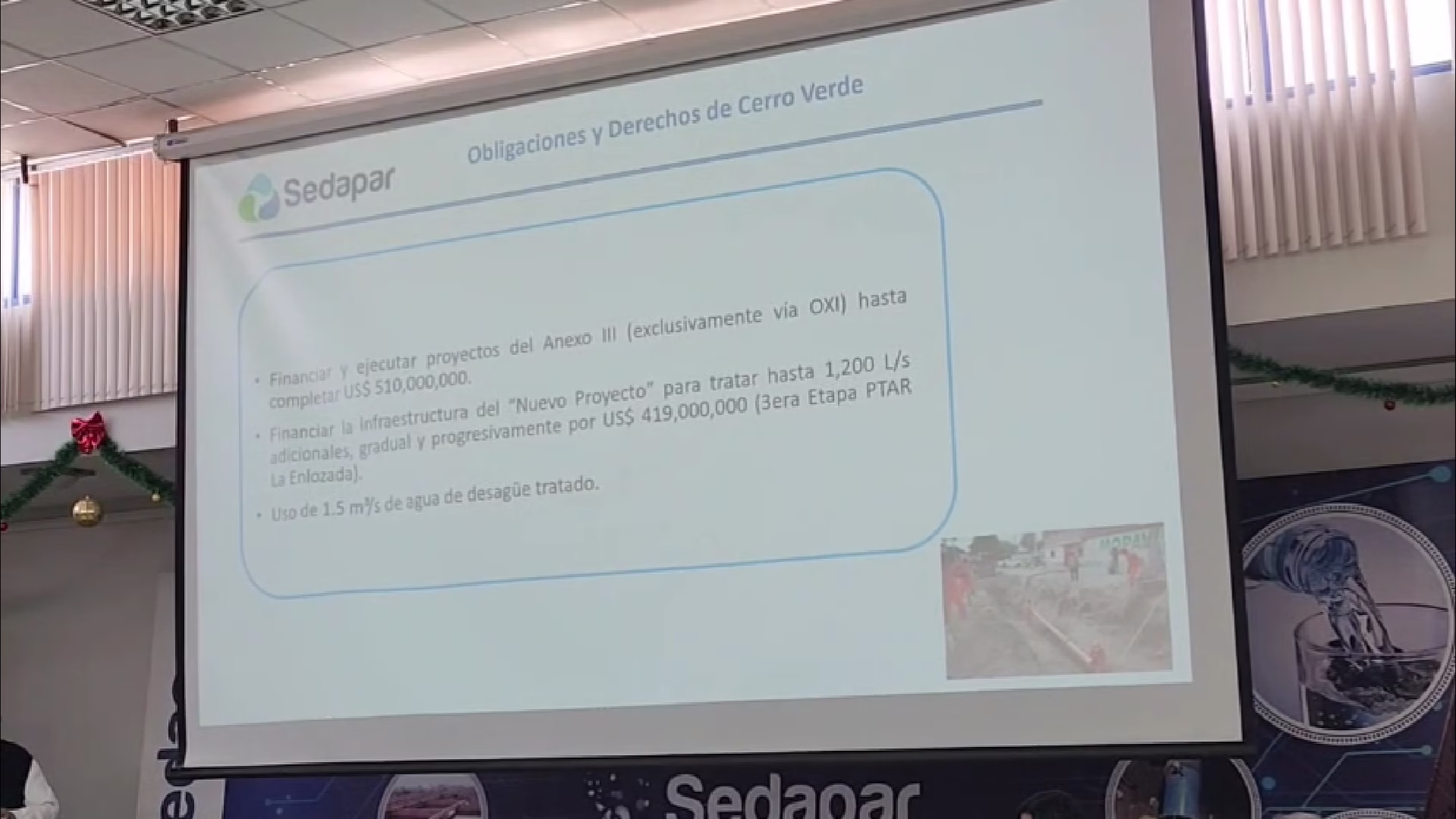 SEDAPAR defiende convenio con Cerro Verde y asegura que se garantiza abastecimiento de agua en Arequipa