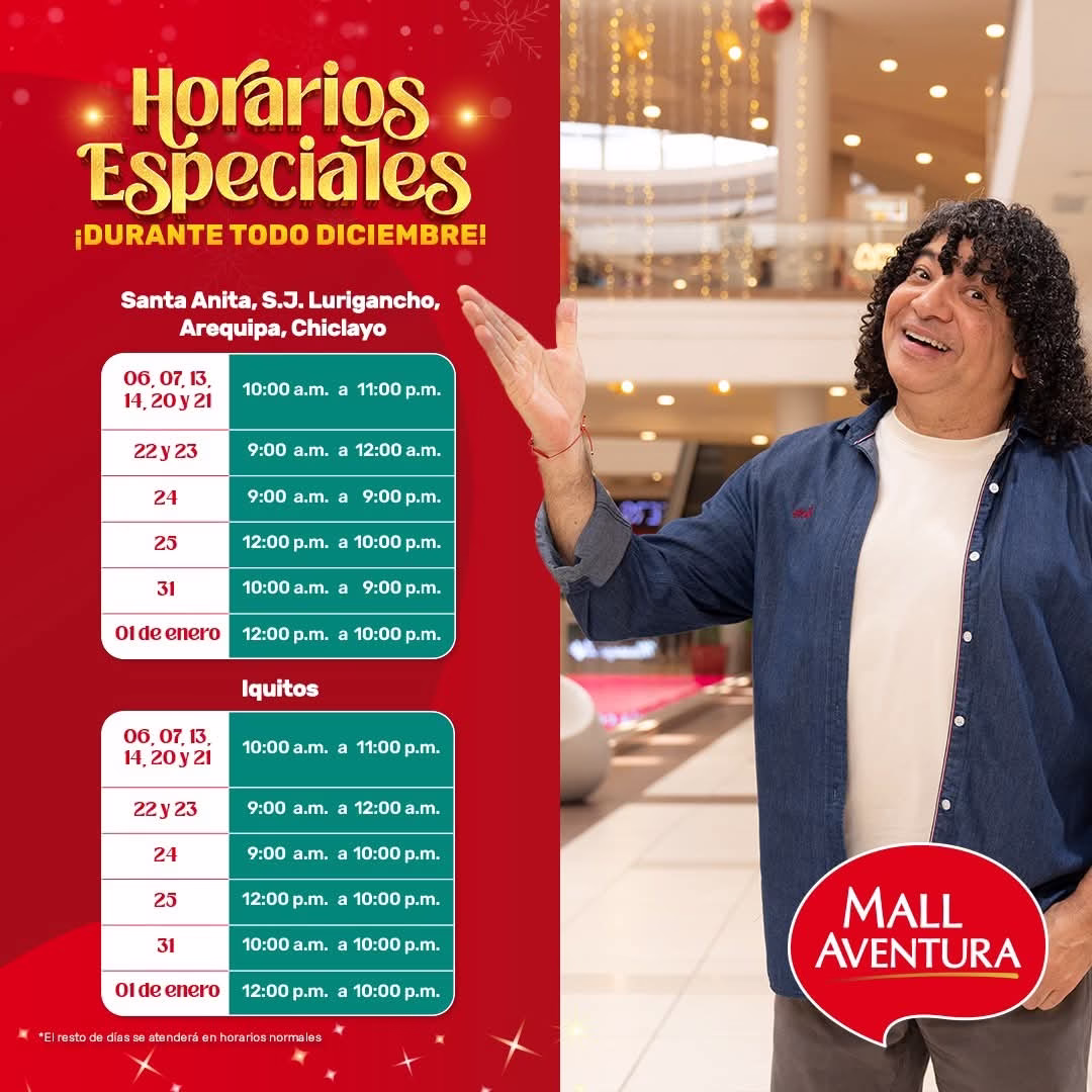 Centros comerciales ajustan sus horarios en la víspera de Navidad: ¿hasta qué hora atenderán este 24 de diciembre?