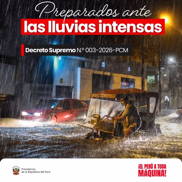 Gobierno decreta estado de emergencia en 134 distritos de ocho regiones por intensas lluvias 1 Gobierno decreta estado de emergencia en 134 distritos de ocho regiones por intensas lluvias 2026