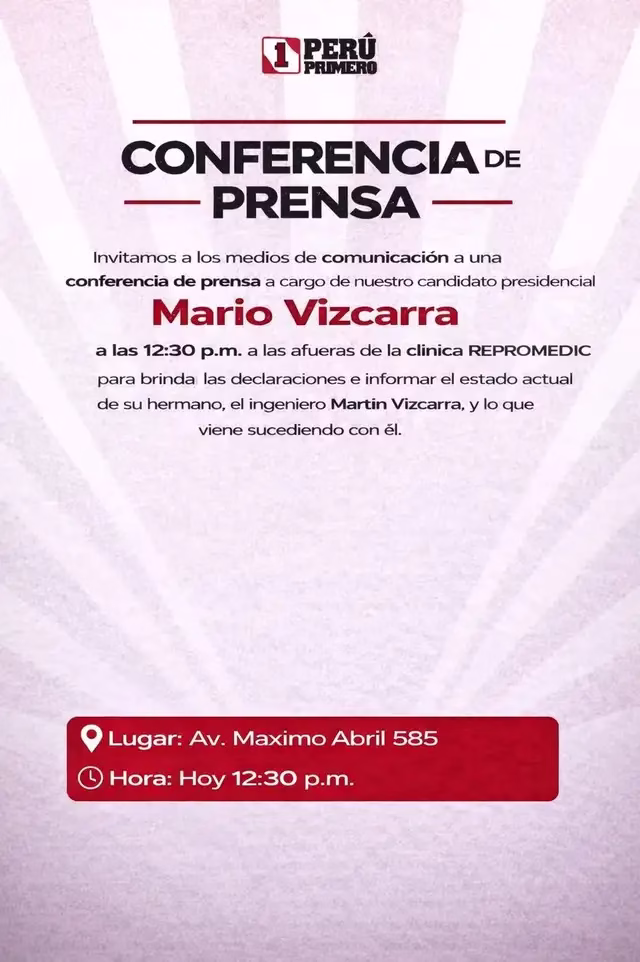 Martín Vizcarra revela que perdió un riñón tras cirugía: dice que permanece esposado durante su tratamiento 2 Martín Vizcarra revela que perdió un riñón tras cirugía: dice que permanece esposado durante su tratamiento 2026