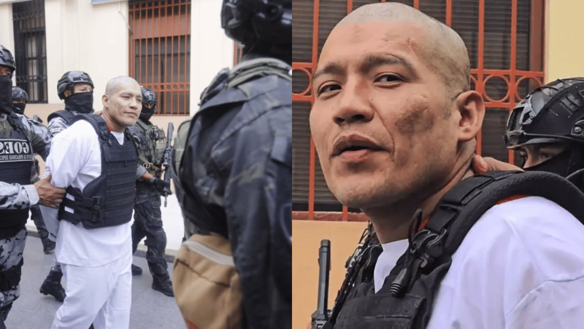 Eric Moreno, el ‘Monstruo’, es trasladado a la Base Naval del Callao y responde “Cristo vive” ante la prensa.