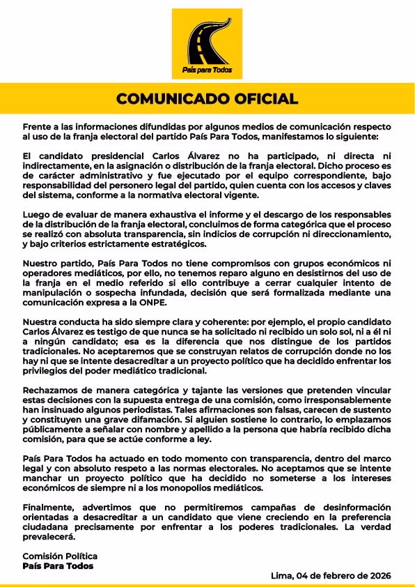 País para Todos en crisis: Carlos Álvarez y 30 candidatos amenazan con renunciar por uso de franja electoral 2026