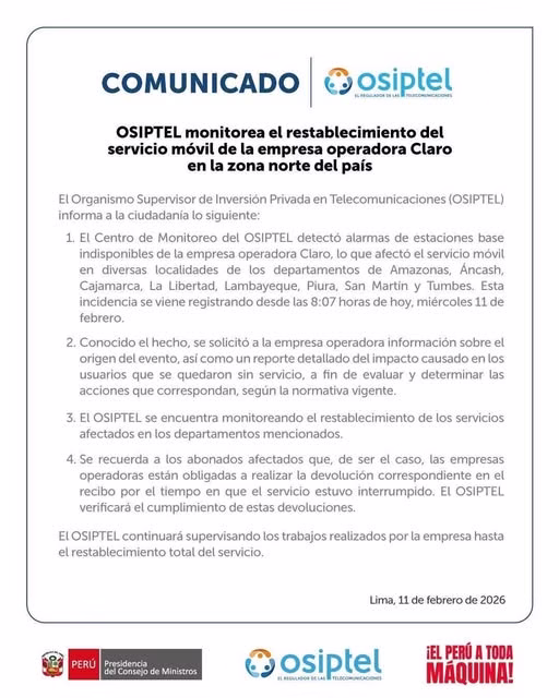 Arequipa: usuarios reportan caída e inestabilidad del Internet de Claro, desconocidos cortaron la fibra óptica 2 Arequipa: usuarios reportan caída e inestabilidad del Internet de Claro, en el norte del país desconocidos cortaron la fibra