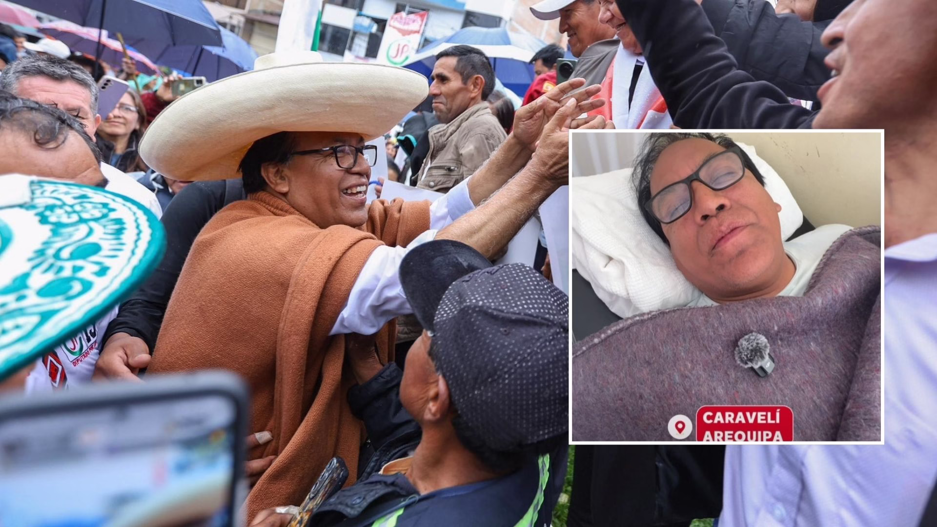 Arequipa: candidato presidencial Roberto Sánchez es trasladado de emergencia por presunta apendicitis