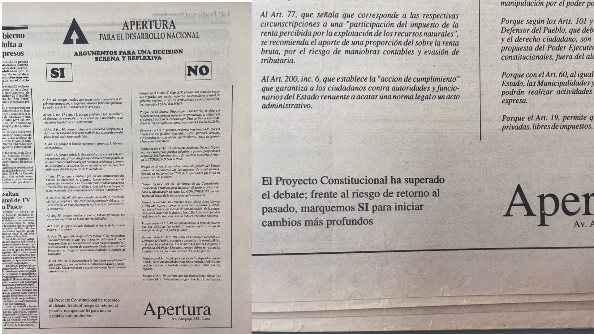 LADO B| Votó por la Constitución de 1993, esa misma que hoy él y sus socios políticos quieren cambiar