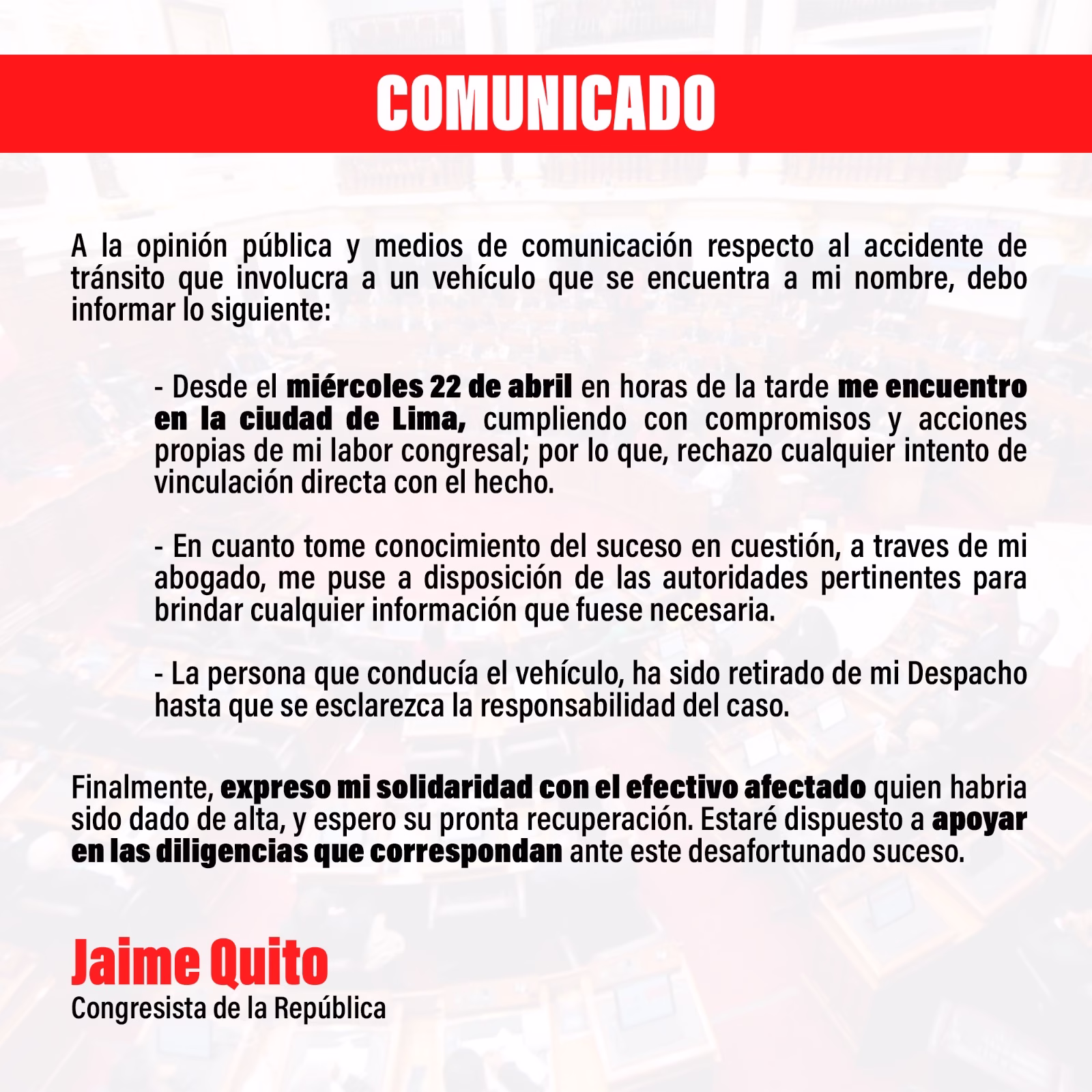 Arequipa: Camioneta vinculada a congresista Jaime Quito atropella a motociclista y lo deja herido 1 Arequipa: Camioneta vinculada a congresista Jaime Quito atropella a motociclista y lo deja herido