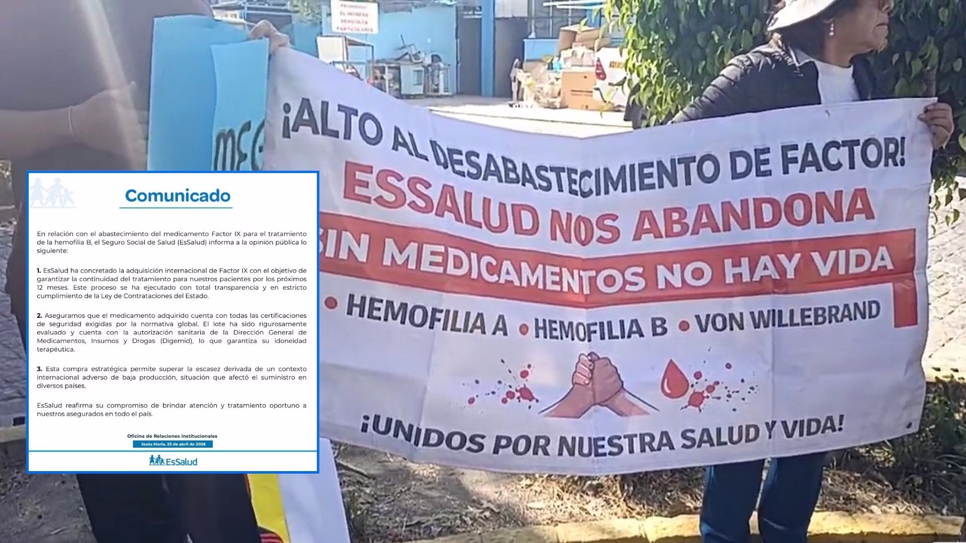EsSalud Arequipa: pacientes con hemofilia realizaron plantón y Seguro Social anunció compra de Factor IX