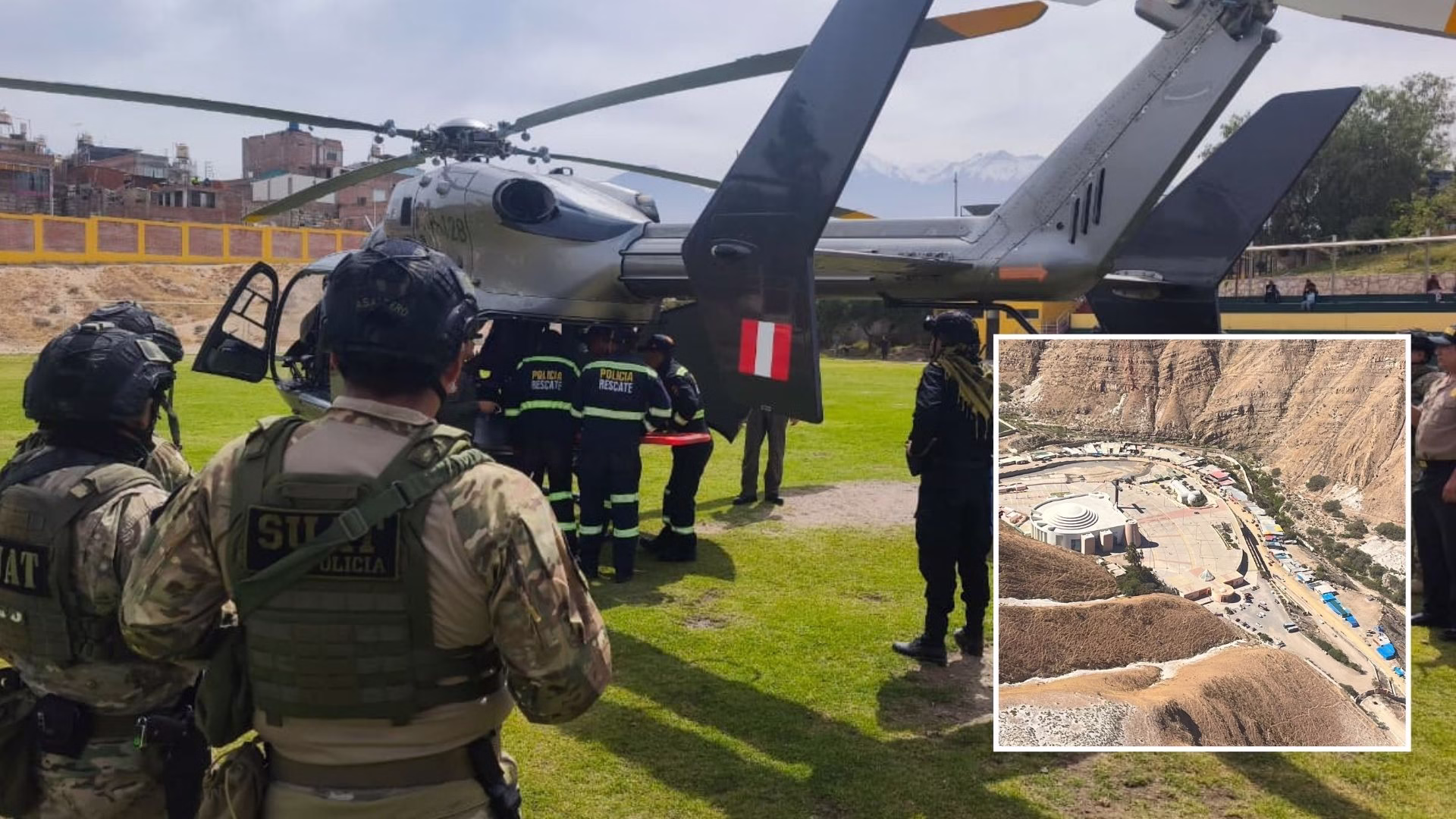 Arequipa: evacúan en helicóptero de la Policía a tres peregrinos desde Chapi por emergencias de salud