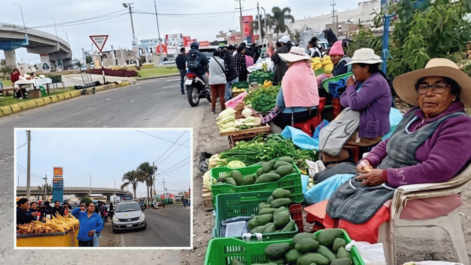 Tacna: agricultores no reubicados tras desalojo en La Agronómica continúan vendiendo en plena vía pública.