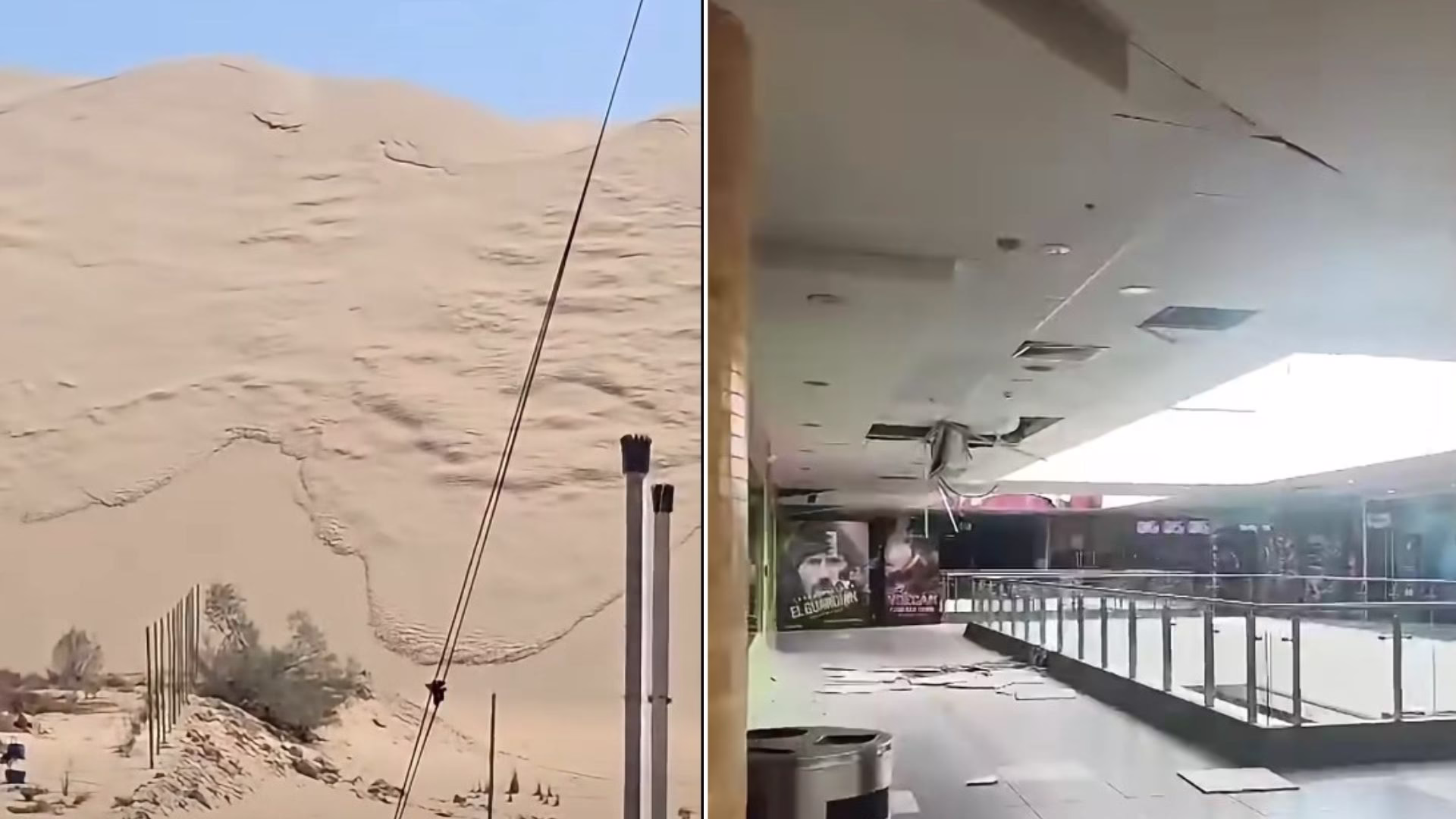  laguna de Huacachina se registró el deslizamiento de parte de las dunas producto de la fuerza del movimiento sísmico.