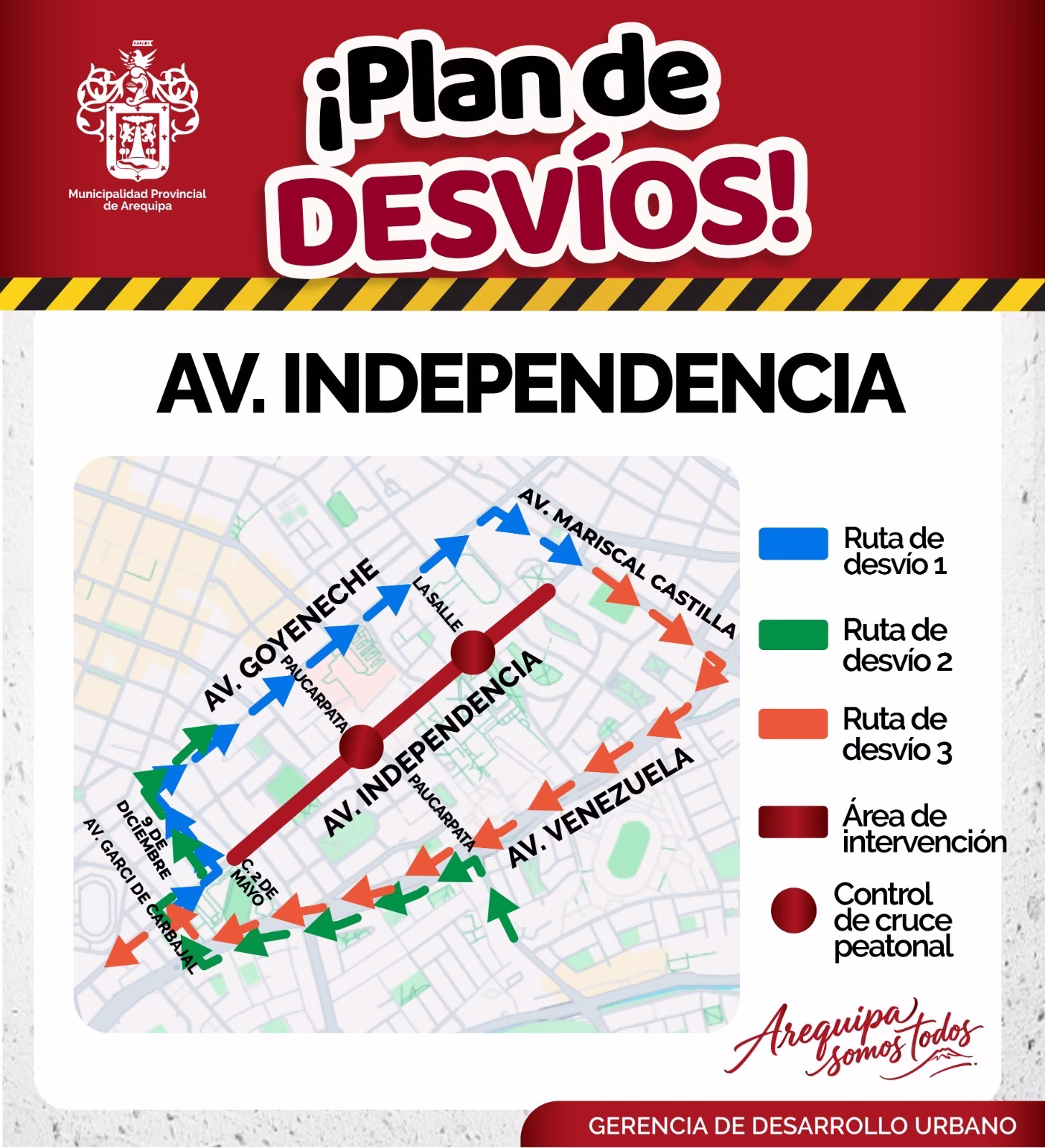 Arequipa: cerrarán nuevamente la avenida Independencia por obras de asfaltado desde este 25 de mayo