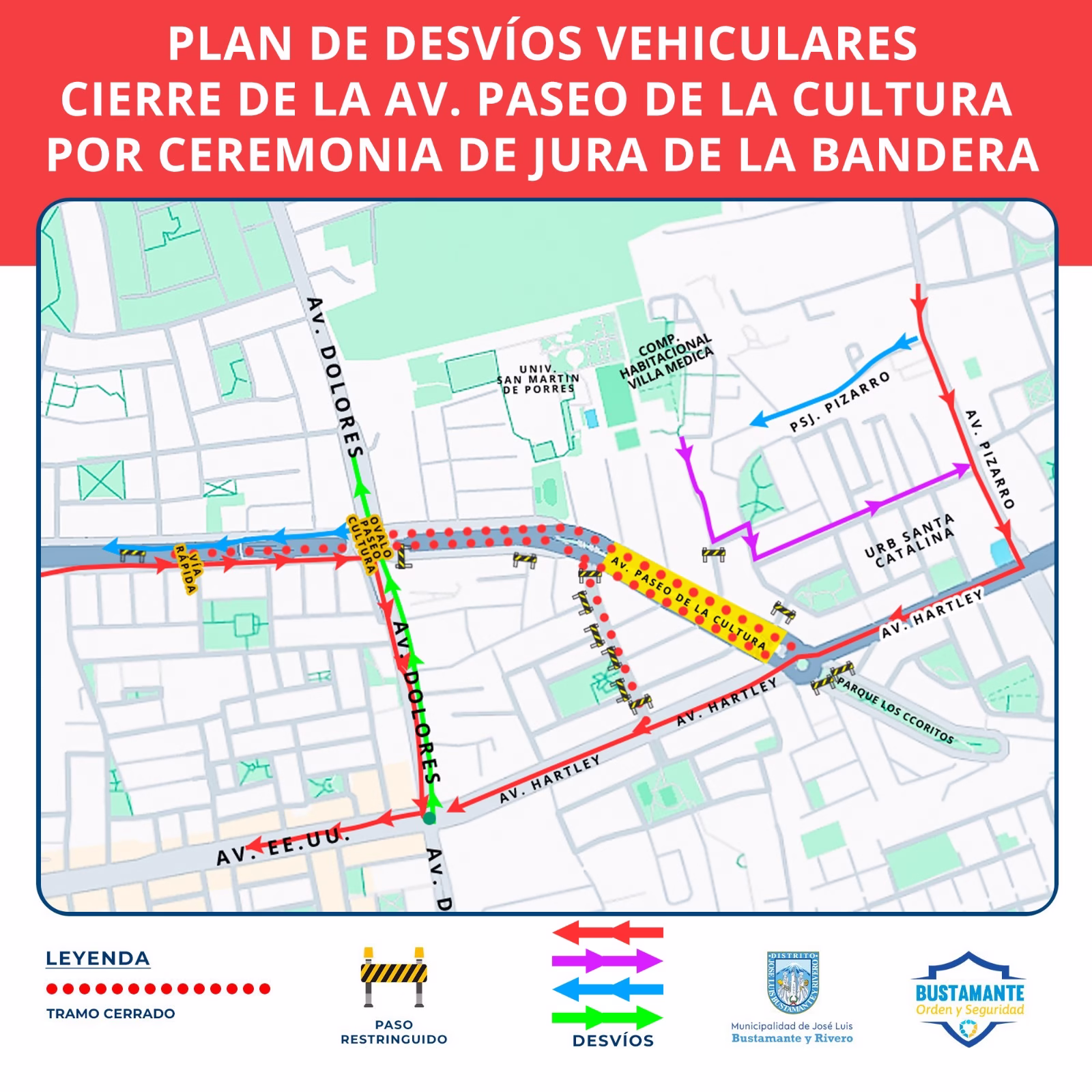 Arequipa: en Bustamante y Rivero será homenaje por la Batalla de Arica y anuncian cierre de vías este 3 de junio