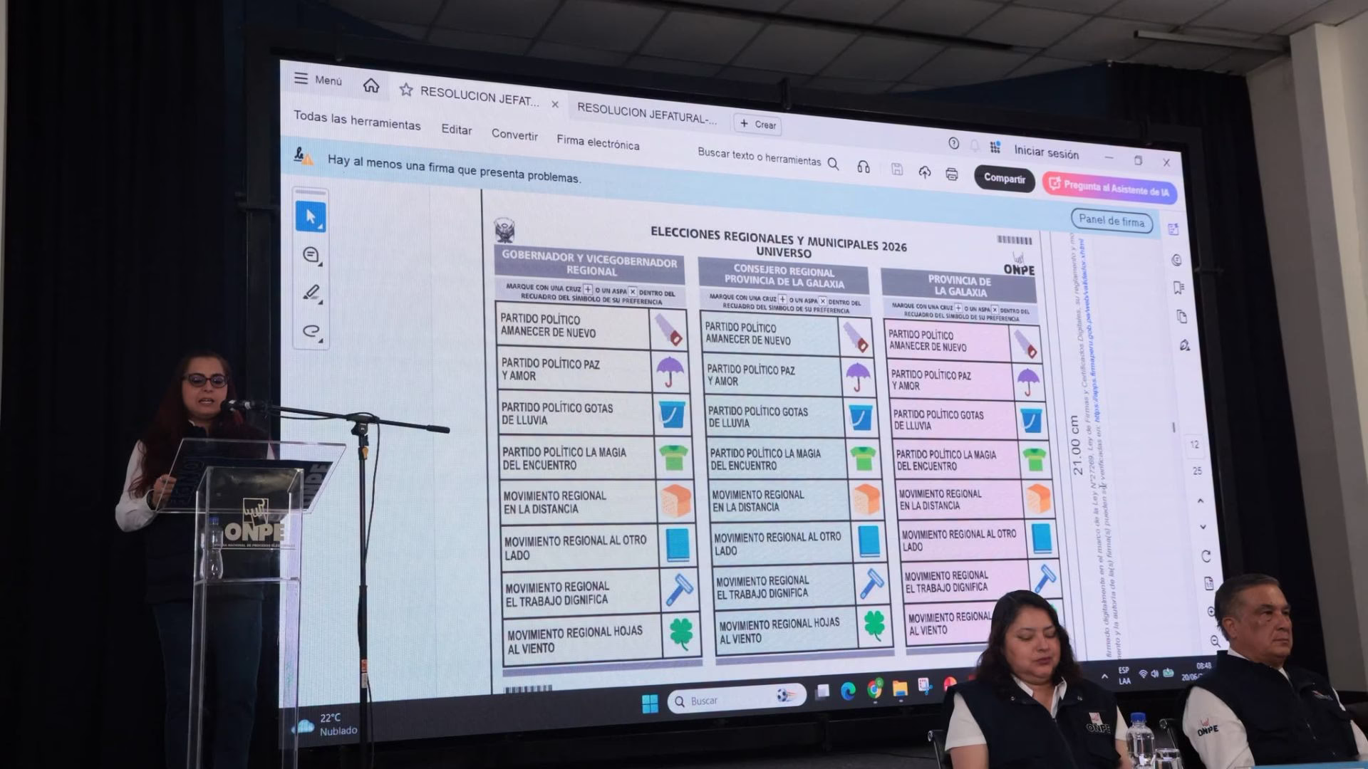 ONPE presenta diseño de cédulas de sufragio para las elecciones regionales y municipales 2026