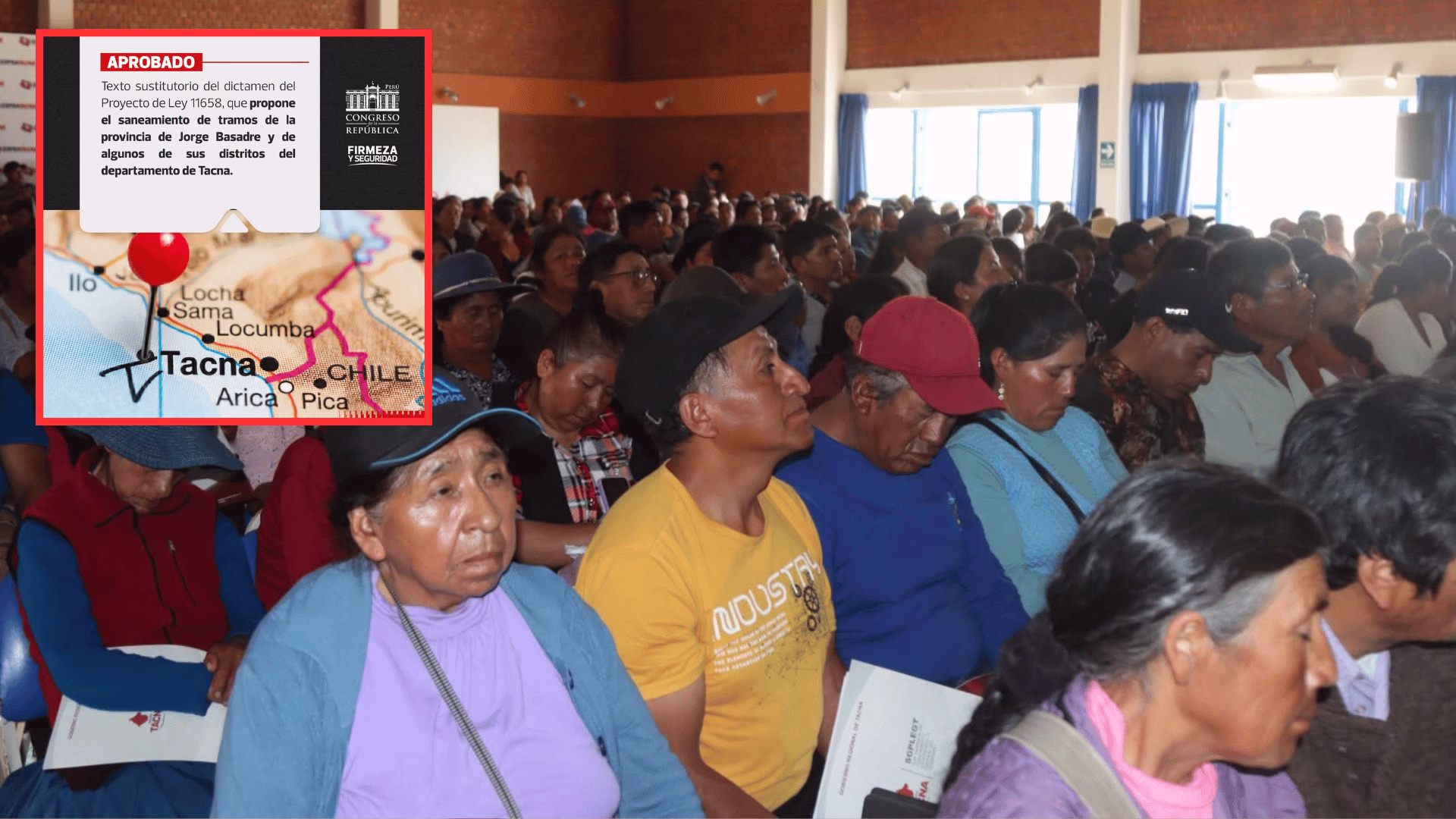 Congreso aprueba ley para el saneamiento de límites de la provincia de Jorge Basadre y algunos de sus distritos en Tacna.