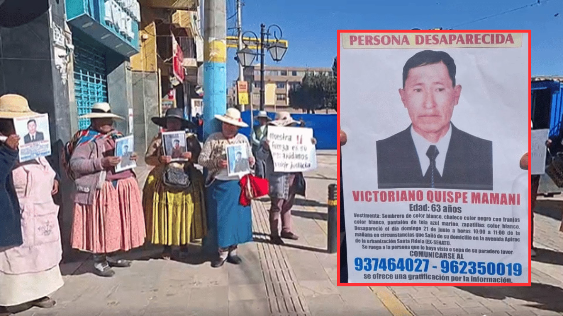 Juliaca: familia busca a adulto mayor desaparecido desde hace cinco días.