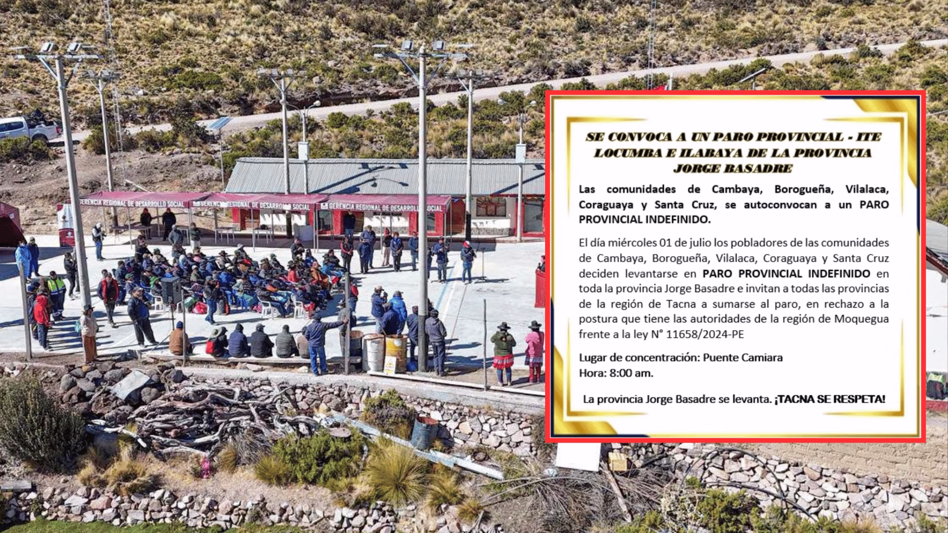 Autoridades de Tacna viajan a Lima y anuncian posible paro indefinido en defensa de la demarcación territorial.