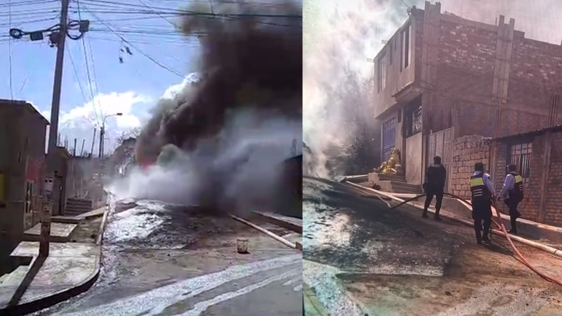 Incendio en Miraflores deja dos trabajadores heridos en UPIS Juan XXIII: ardió camión cargado de brea