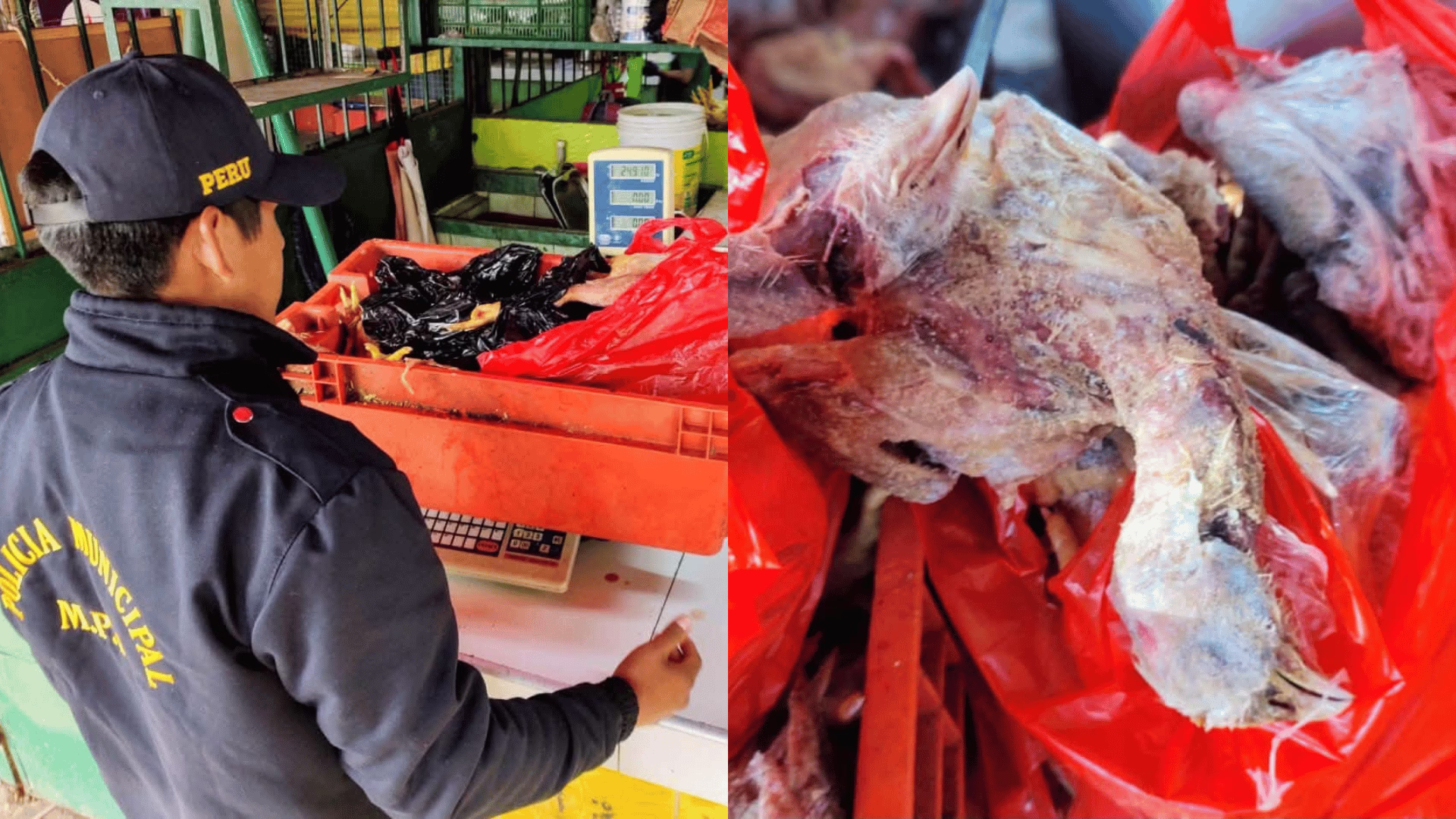 Tacna: decomisan 46 kilos de pollo en mal estado durante operativo sanitario en el Mercado Grau.