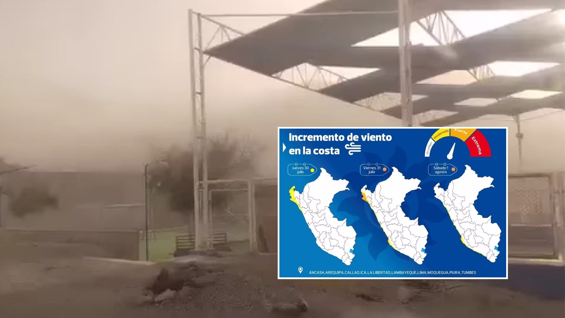 Senamhi alerta por vientos fuertes en la costa de Arequipa: fenómeno afectará Caravelí, Camaná e Islay