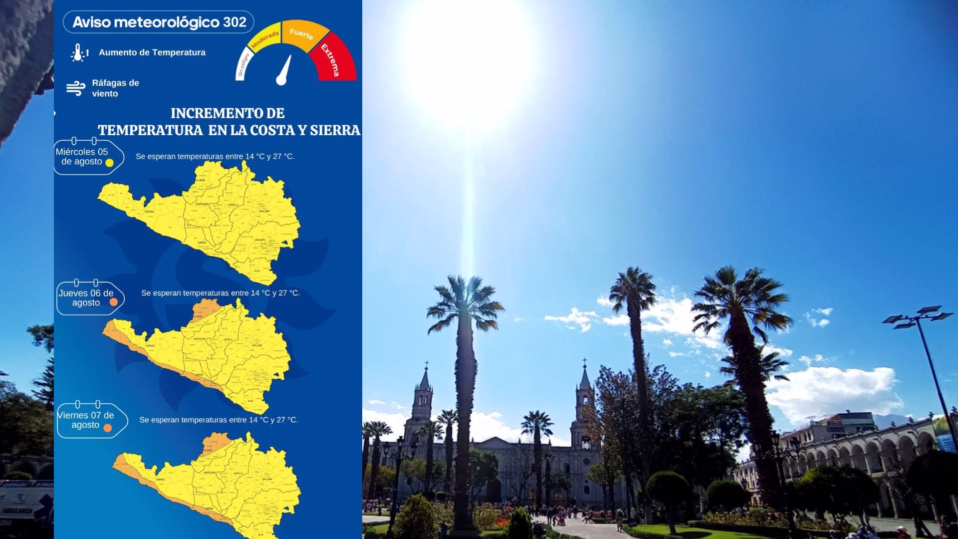 Frío y calor en Arequipa: alerta del Senamhi, señala temperaturas de -17 °C y calor de hasta 34 °C