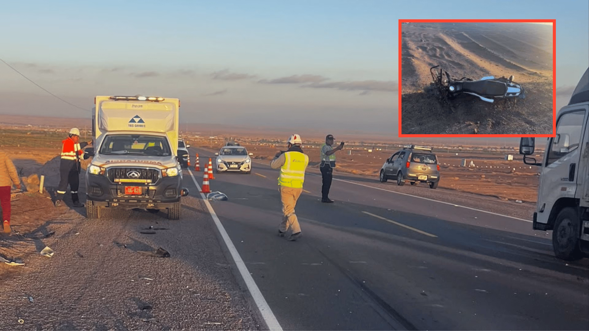 Trágico accidente en la Panamericana Sur: adulto mayor en moto fallece tras violenta colisión.