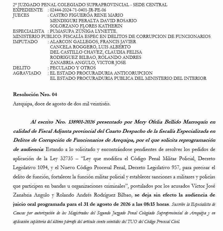 Caso “Policías Albañiles”: defensa de investigado pide archivar acusación invocando Ley Rospigliosi