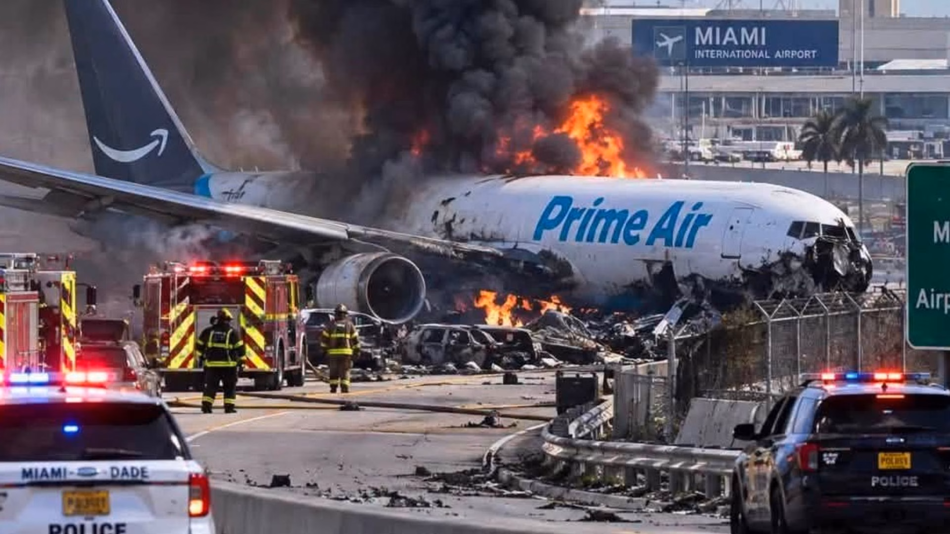 Accidente aéreo en Miami: avión de carga de Amazon deja cinco fallecidos tras salirse de la pista
