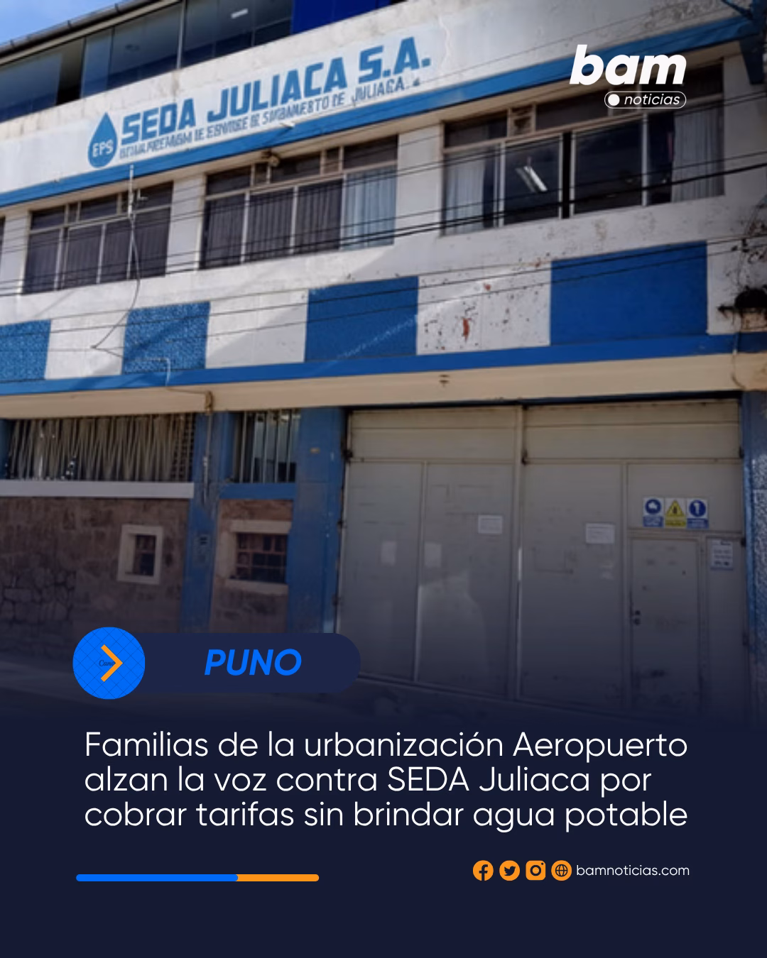 Familias de la urbanización Aeropuerto alzan la voz contra SEDA Juliaca por cobrar tarifas sin brindar agua potable.