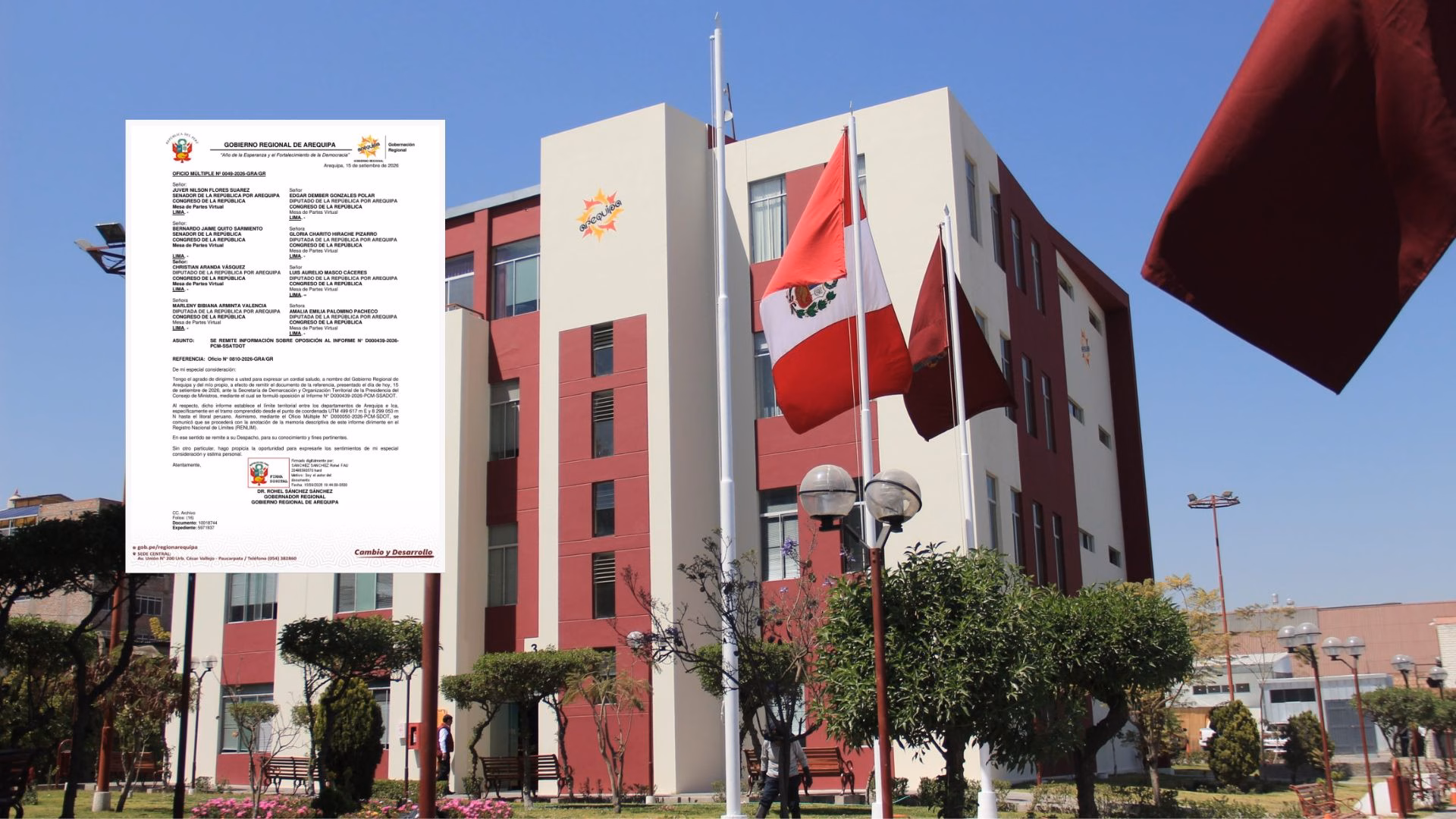 Arequipa cuestiona propuesta de límite territorial con Ica ante la PCM: GRA presentó oposición formal