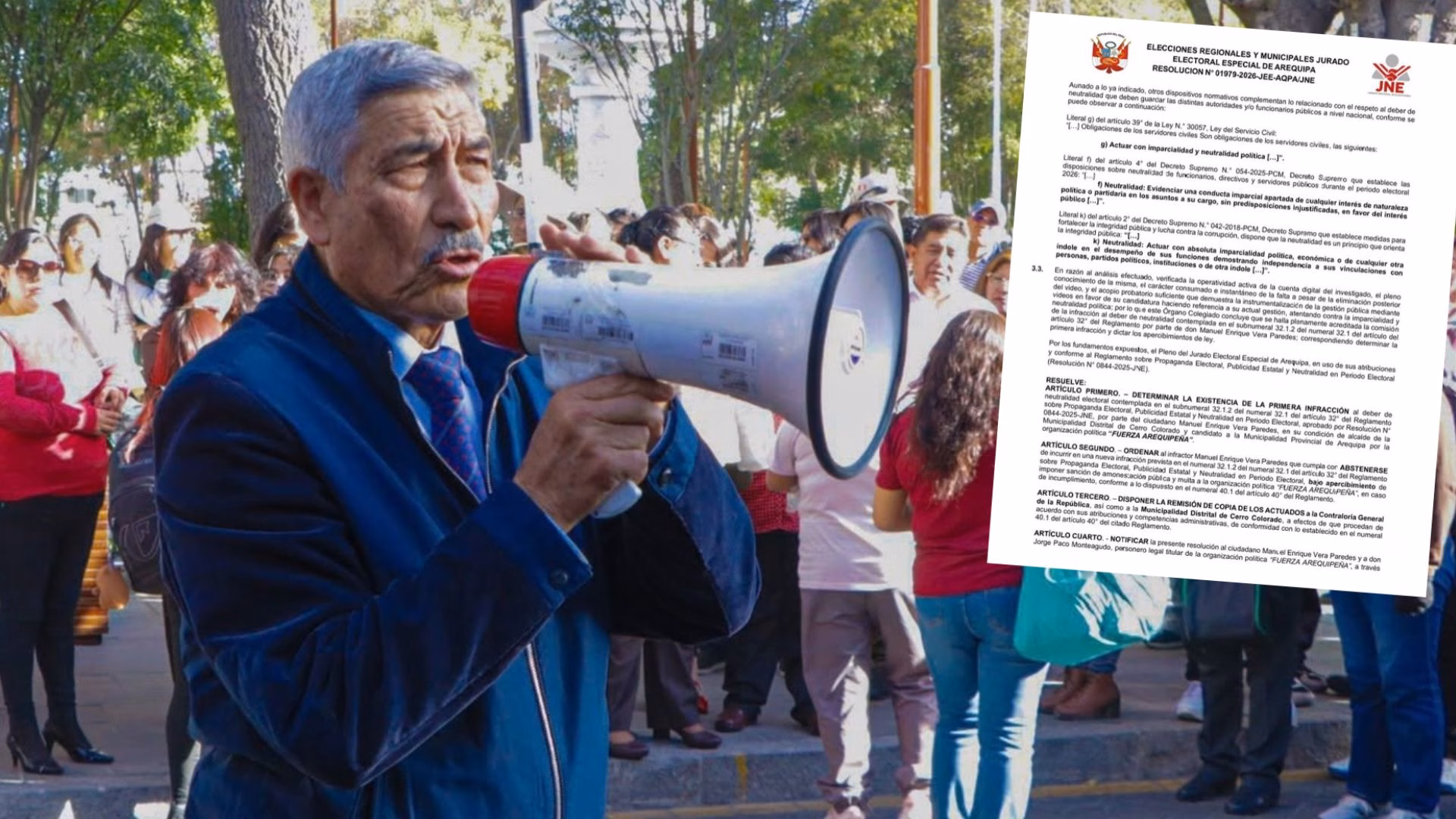 Elecciones 2026: Manuel Vera infringió neutralidad electoral según el Jurado Electoral Especial