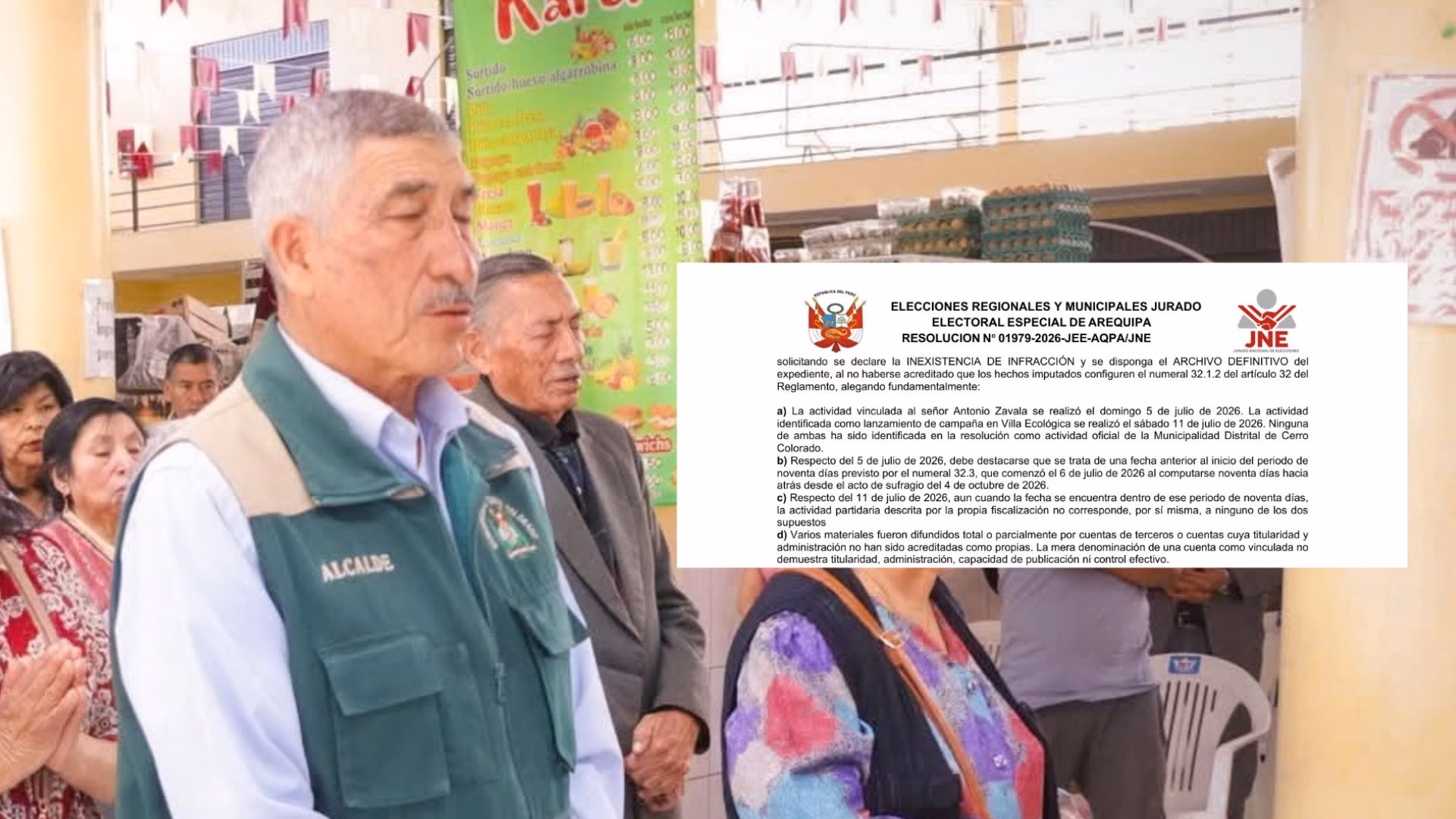 En sus descargos, Vera Paredes solicitó el archivo del expediente y sostuvo que las actividades cuestionadas no eran oficiales