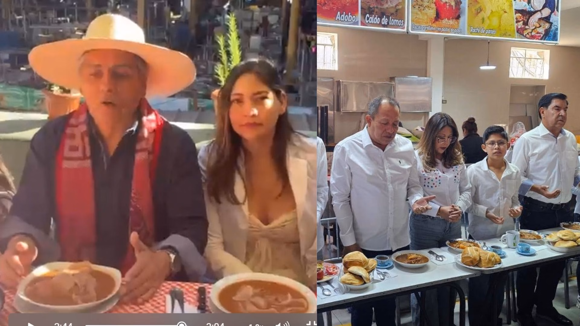  Yamel Romero, del Partido Aprista Peruano, y Alfredo Benavente, de Ahora Nación, acudieron por separado al mercado San Camilo