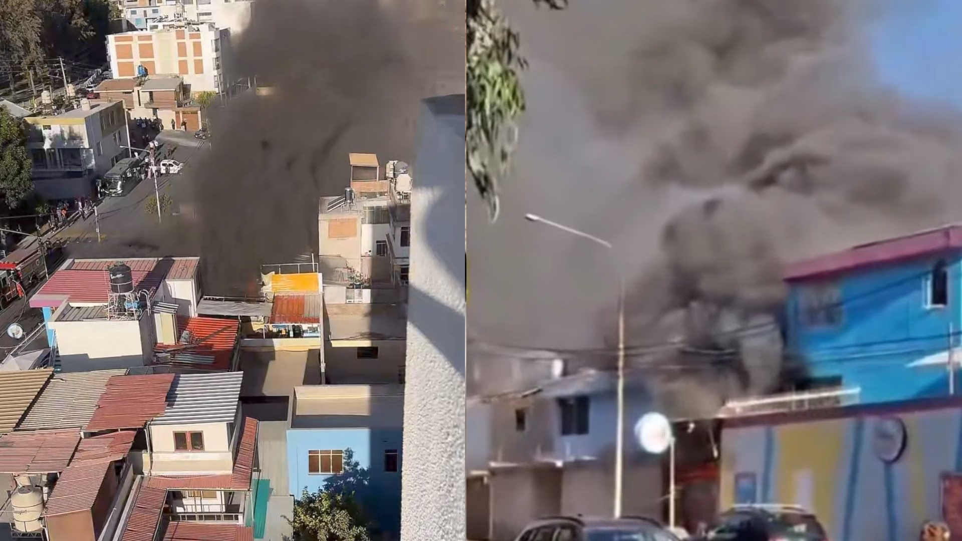 Arequipa: Balón de gas explota durante desalojo y deja dos heridos, además causó un incendio